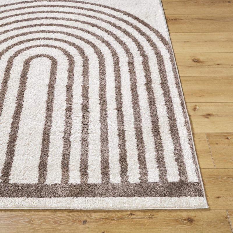 Livabliss Fossay Shag Modern & Contemporary Stripe Washable Area Rug