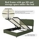 preview thumbnail 21 of 35, Upholstered Queen Hydraulic Storage Bed with RGB LED Light - Elegant Green Velvet Design