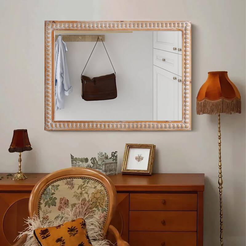 GDF Studio - Elara Wood Framed Beaded Wall Mirror