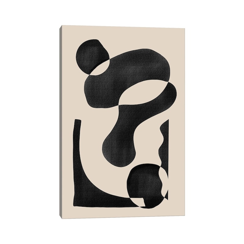 iCanvas "Black Abstract Shapes" by Nikki Canvas Print