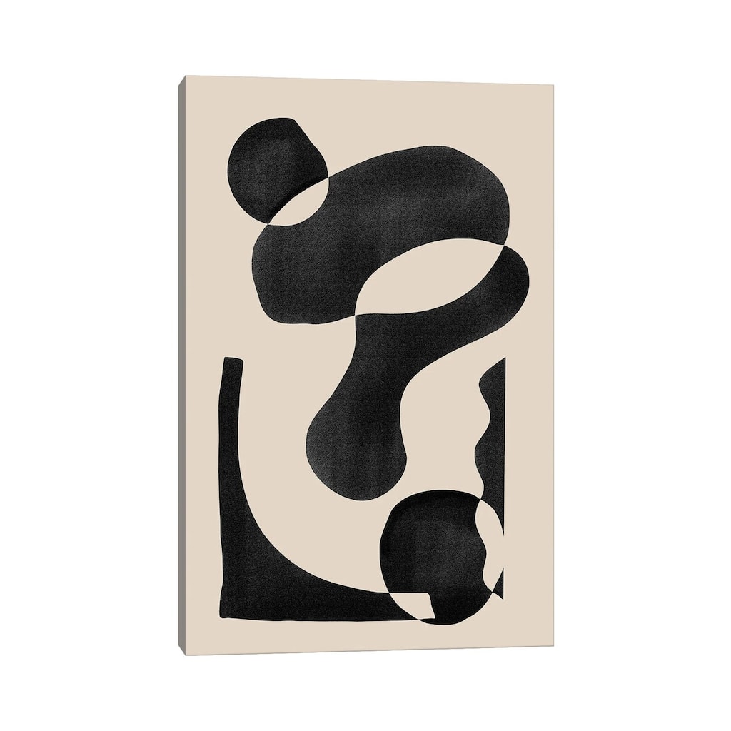iCanvas "Black Abstract Shapes" by Nikki Canvas Print