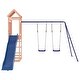 preview thumbnail 3 of 19, vidaXL Swing Set Outdoor Backyard Wooden Playground Equipment for Kids Age 3-8