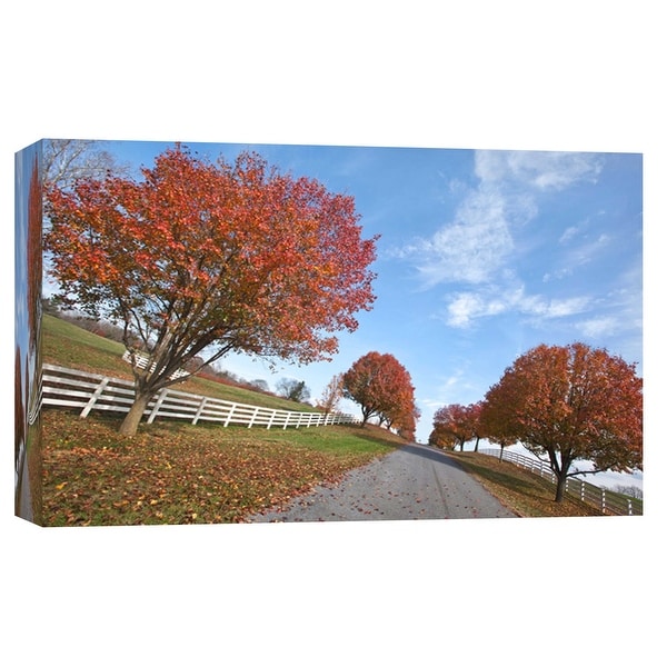 PTM Images 9-103774 PTM Canvas Collection 8" x 10" - "Autumn Road" Giclee Roads & Paths Art Print on Canvas