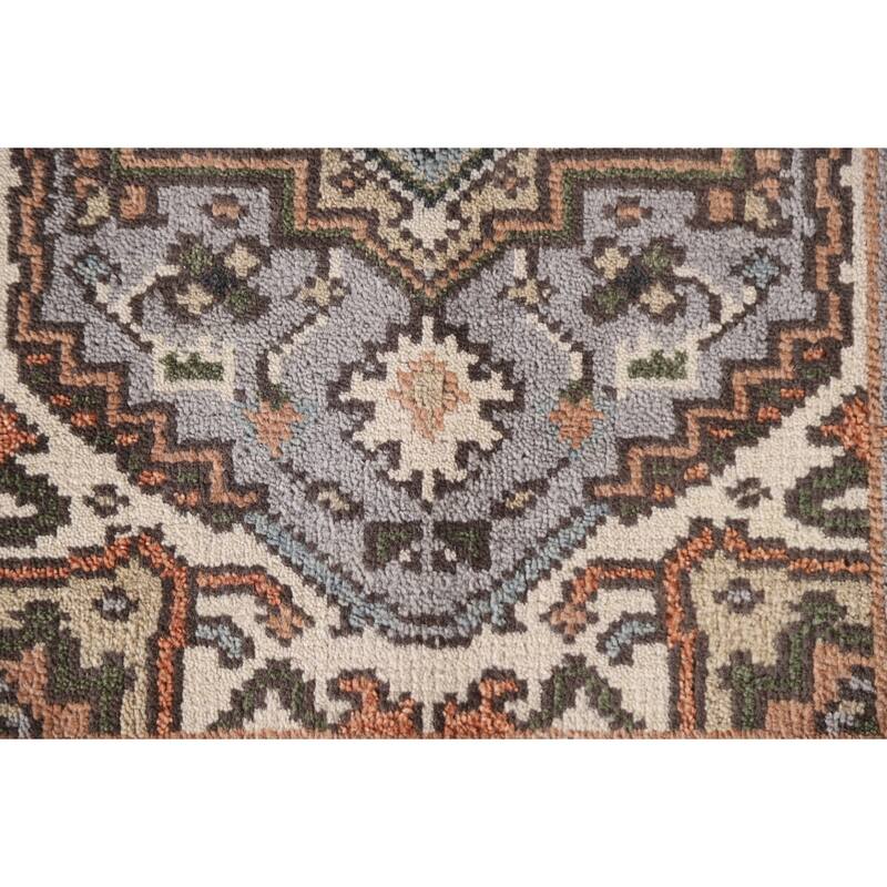 Heriz Serapi Oriental Rug Handmade Orange Wool Carpet - 2'0"x 3'0"