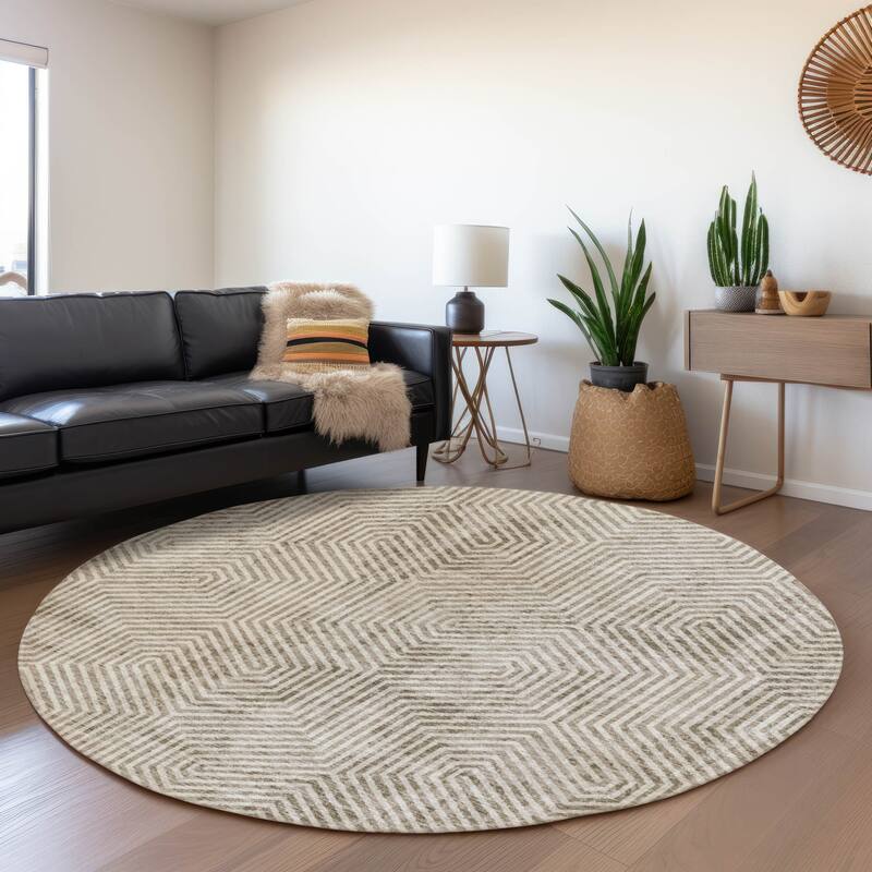 Machine Washable Indoor/ Outdoor Chantille Contemporary Maze Rug