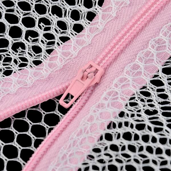 Nylon Clothes Underwear Lingerie Sock Holder Washing Bag White 2 Pcs