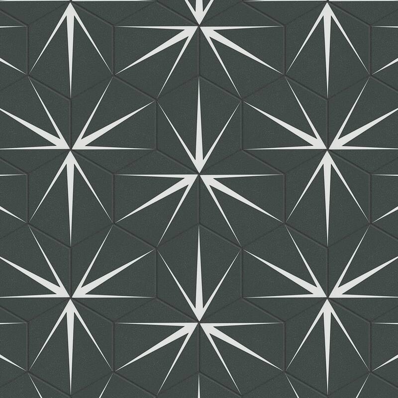 Merola Tile Trident Hex Nero 8-5/8" x 9-7/8" Porcelain Floor and Wall Tile