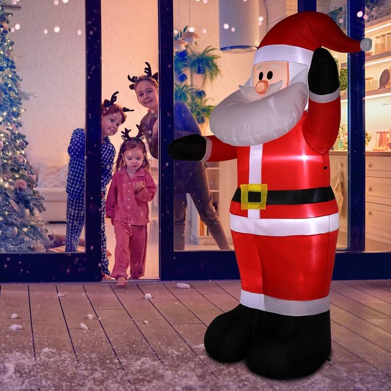 8 Ft. Christmas Santa Claus Inflatables Outdoor Decoration with LED Lights