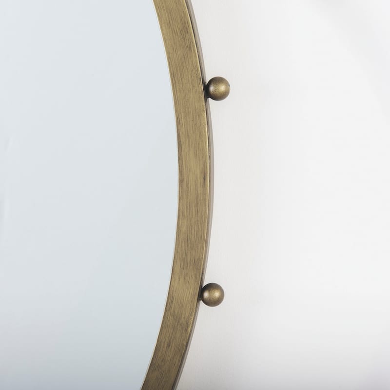 Elena Metal Beaded Frame Round Mirror
