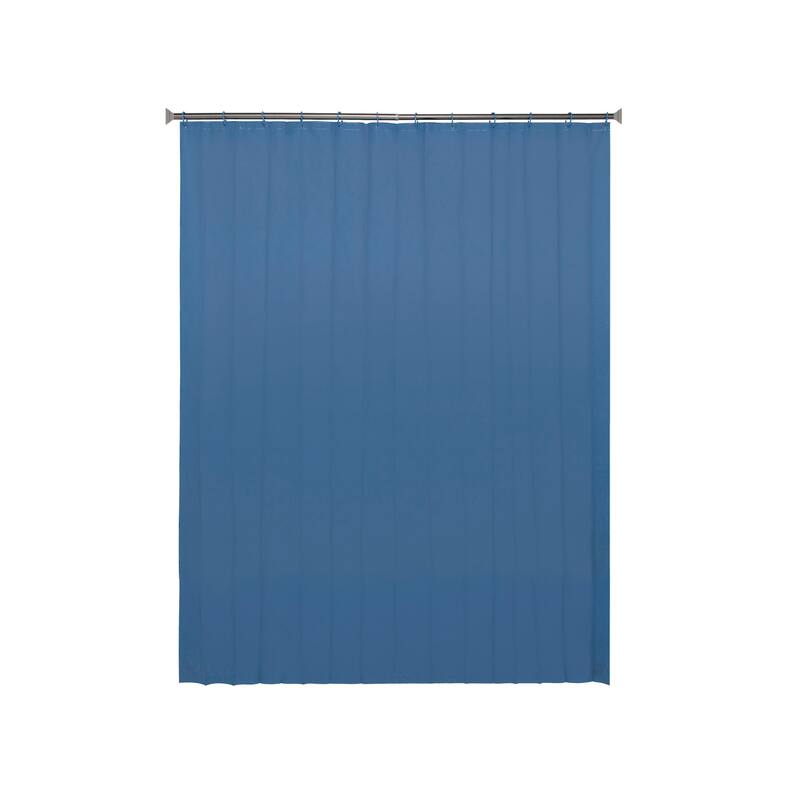 Kenney Lightweight PEVA Shower Curtain Liner and C-Ring Set, 70" W x 72" H - Blue