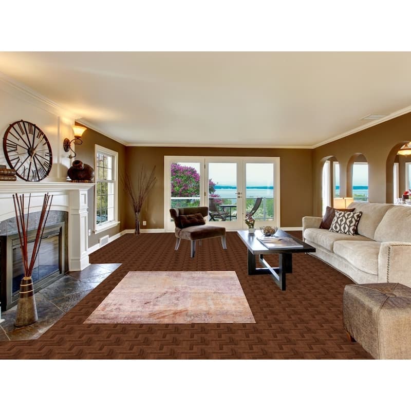 Contemporary Abstract Indian Area Rug Hand-Knotted Wool Carpet - 4'7"x 6'4"