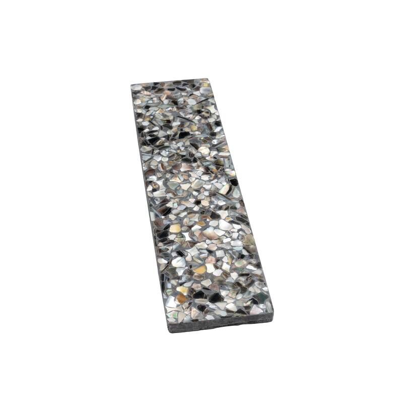 Amalfi 3x12 in. Glossy Shell, Terrazzo Elongated Subway Wall and Floor Tile (5 sq ft/case, 20-Pack)
