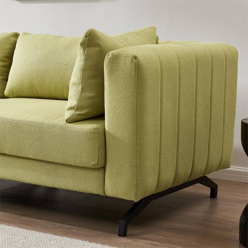 Elegant Sofa Couch With Metal Legs,Spacious And Comfortable,With 2