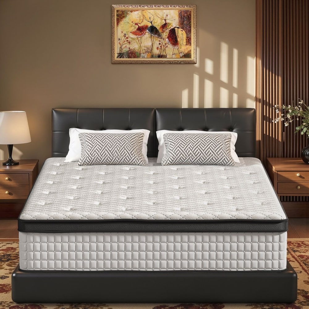 Meyreso 12-inch Hybrid Mattress with Memory Foam Comfort & Individually Wrapped Coils