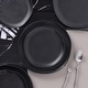 preview thumbnail 31 of 37, Stone Lain Abigail Weave Stoneware Dish Set, 4 Count Dinner Plate - Black