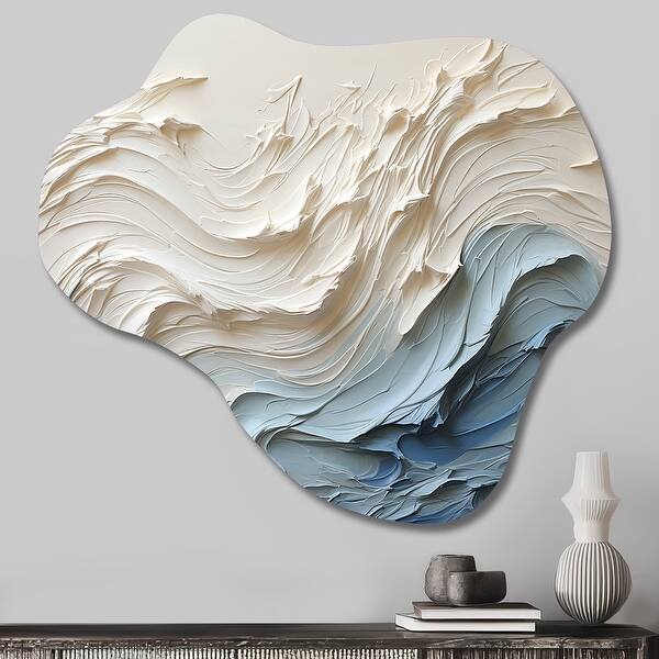 White And Blue Wave Papercut Style - Coastal Waves Metal Wall Decor ...