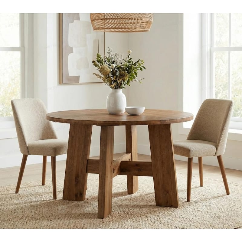 47-Inch Solid Wood Dining Table for 4-6 People