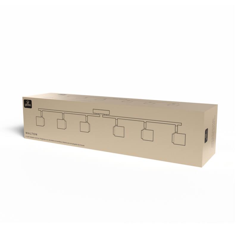 47" 6-Light Matte Black Foldable Track Lighting with Pivoting Track Heads - 4.7"