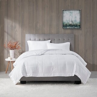 Lightweight Down Alternative Blanket with Satin Trim Grey King