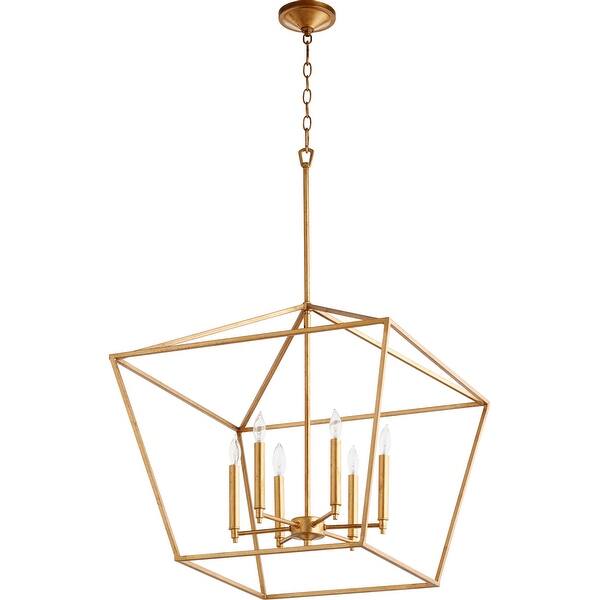 slide 2 of 3, Quorum International Gabriel 6 Light 24" Wide Pendant Gold Leaf