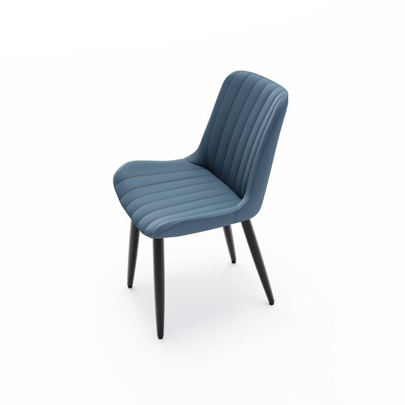 20" PU Leather Upholstered Dining Chairs with Metal Legs, Set of 4