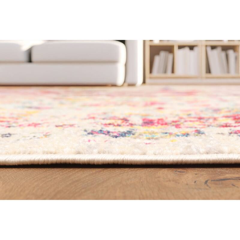 ECARPETGALLERY Machine Made Jasmine Ivory Area Rug