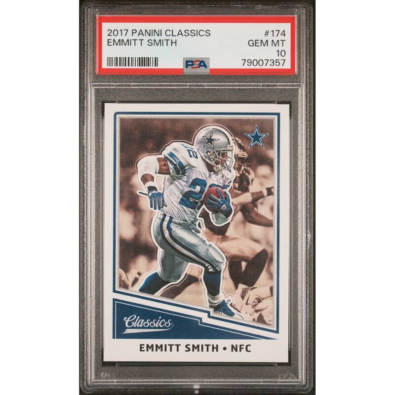 Emmitt Smith 2017 Panini Classics Football Card #174 Graded PSA 10 - 8'6" x 11'6"