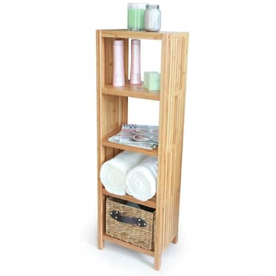 ToiletTree Products Deluxe Bamboo Freestanding Bathroom Organizing Shelf, 5-Tier Shelf