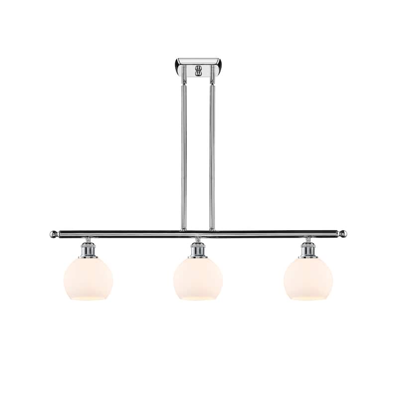 Innovations Lighting Athens 3 Light 36" Island Light - 6" Shade - Polished Chrome/Matte White
