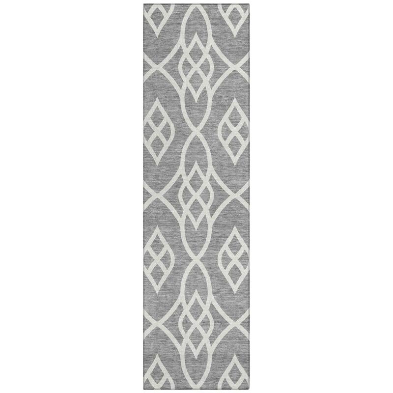 Machine Washable Indoor/ Outdoor Chantille Modern Trellis Rug