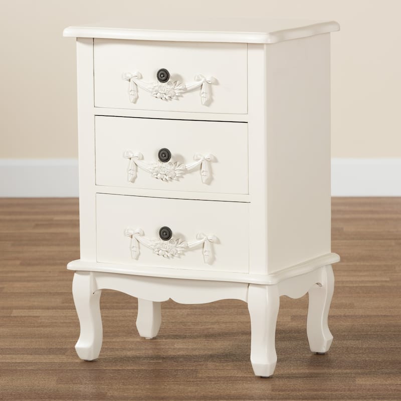 Baxton Studio Callen Classic and Traditional Wood 3-Drawer End Table