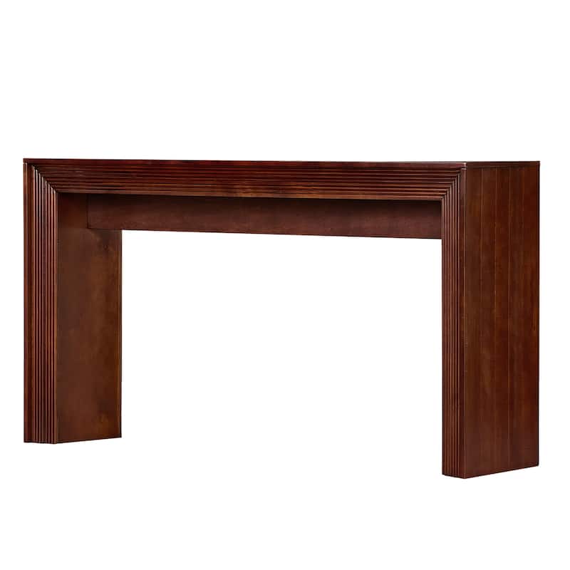 Fluted Counter Height Bar Table Set for 2, Dining Table with Fabric Upholstered Bar Stool with Solid Wood Legs