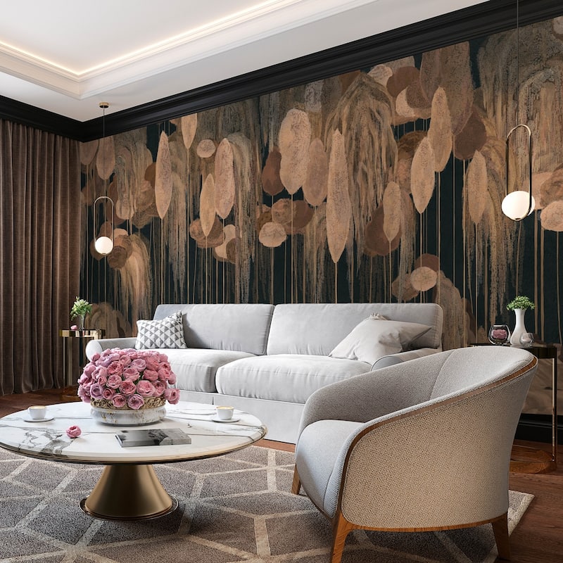 Enchanted Hanging Botanical Elements Wallpaper Mural