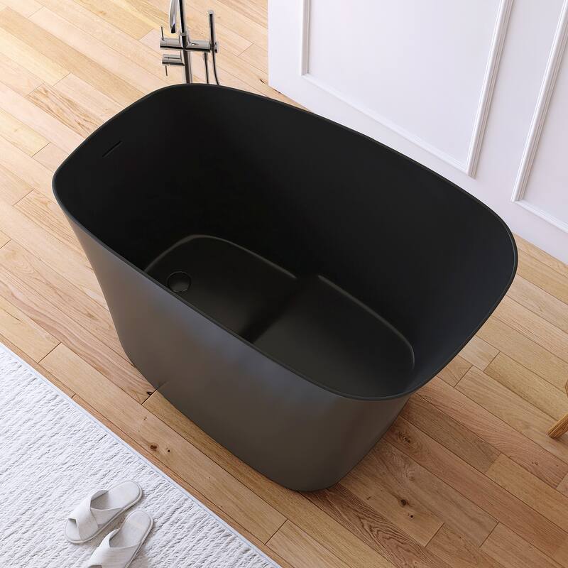 MEDUNJESS 51'' Freestanding Bathtub Solid Surface Soaking Tub