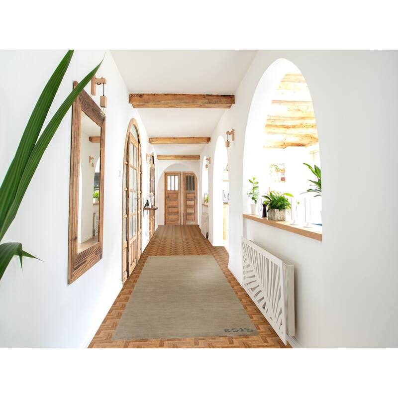 Gabbeh Modern Runner Rug Hand-Knotted Wool Carpet - 3'0"x 9'8"