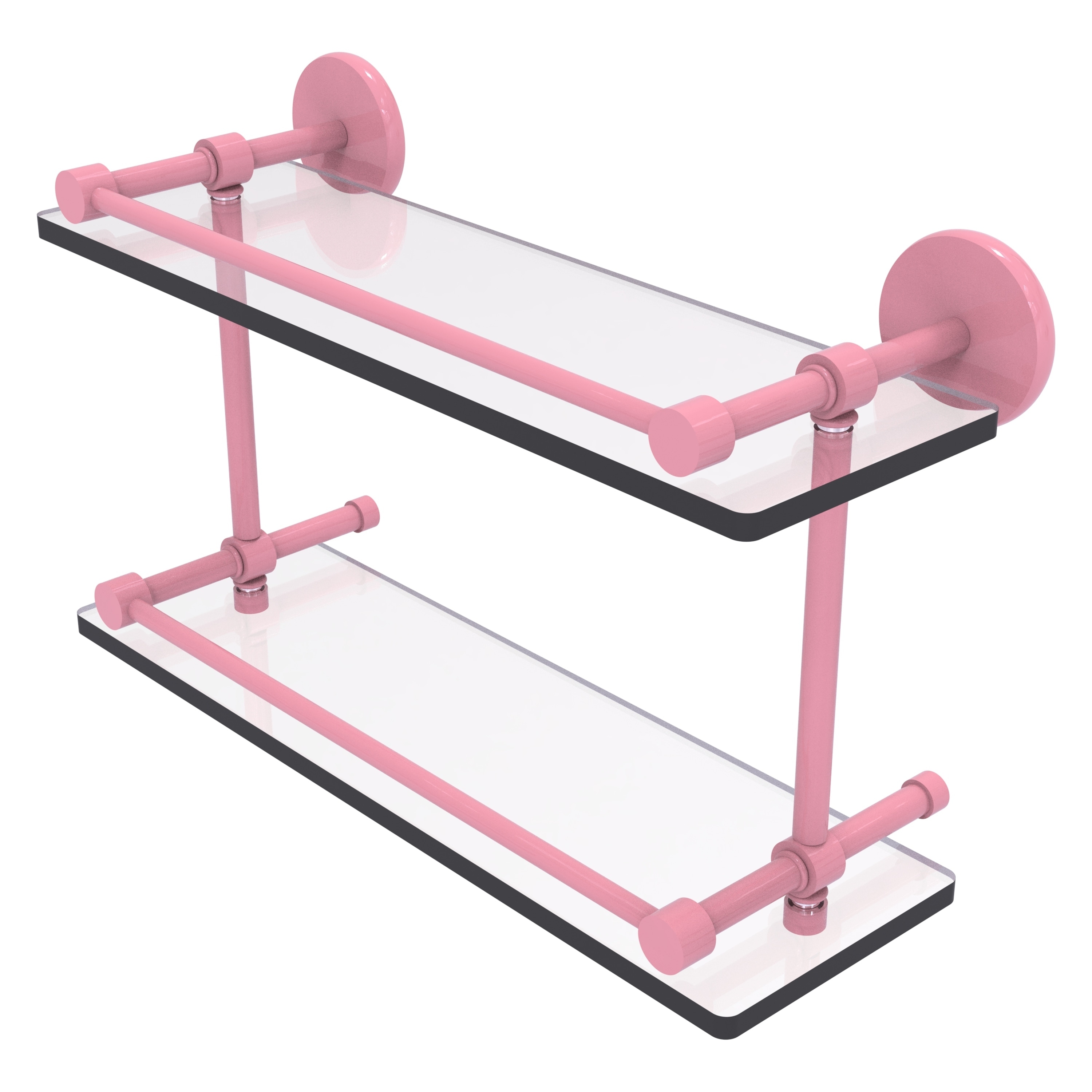 Allied Brass 16 Inch Tempered Double Glass Shelf with Gallery Rail
