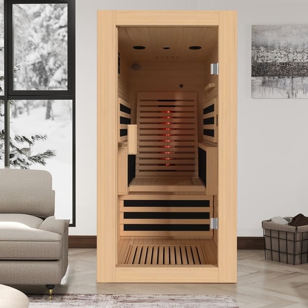 BNEHS Infrared Sauna 1-2 Person with 10 Minutes Warm-up Heater Tube&Carbon Plate