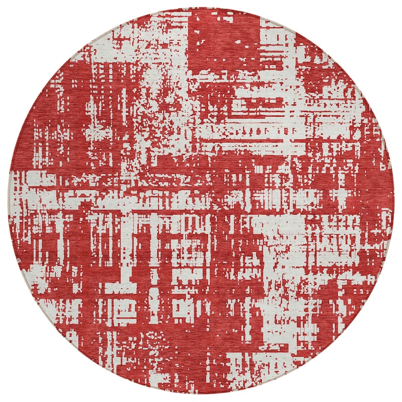 Machine Washable Indoor/ Outdoor Chantille Solid Abstract Rug