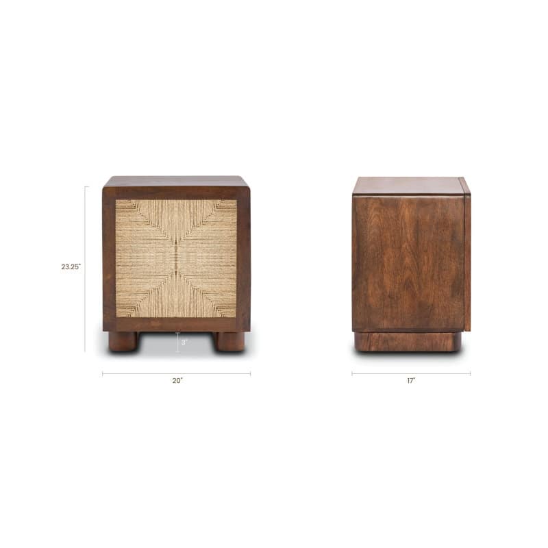 Edgemod Bali Mango Wood Nightstand in Acorn Brown