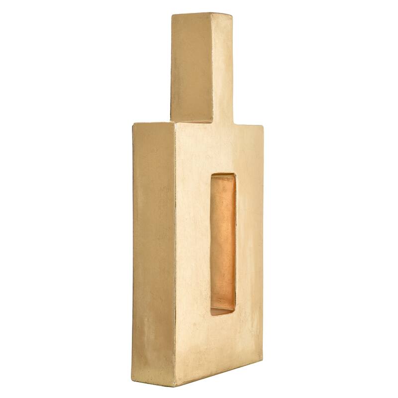 Harp & Finial Pont Metallic Gold Leaf Geometric on Resin Vase