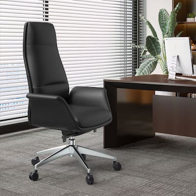 Summit High-Back Leather Office Chair with Swivel and Tilt