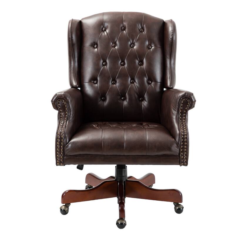 Maximiliano Modern Swivel Executive Chair with Tufted Back by HULALA HOME