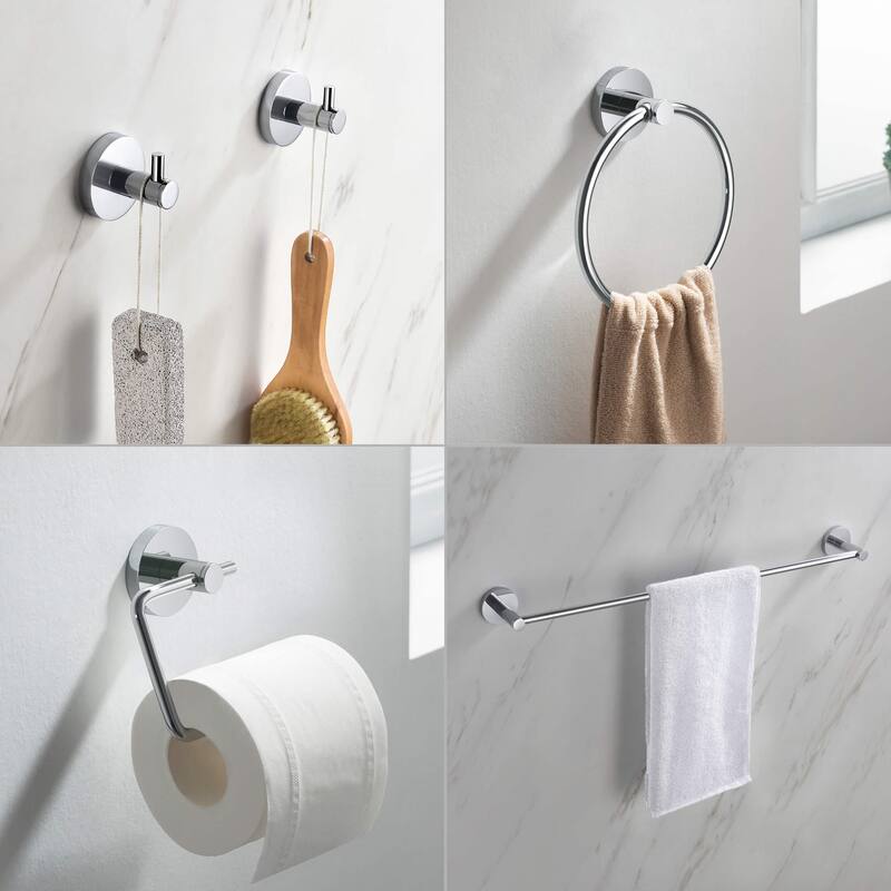 Circular 5-Piece Bathroom Hardware Set