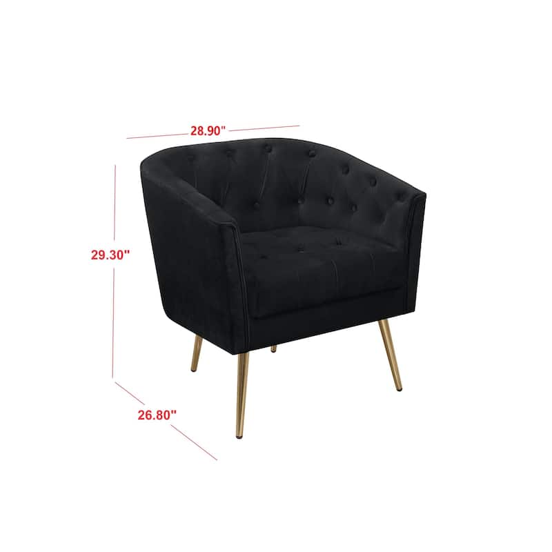 Clayfell CASSY VELVET FLARED ARM CHAIR WITH STOOL - 28.9"