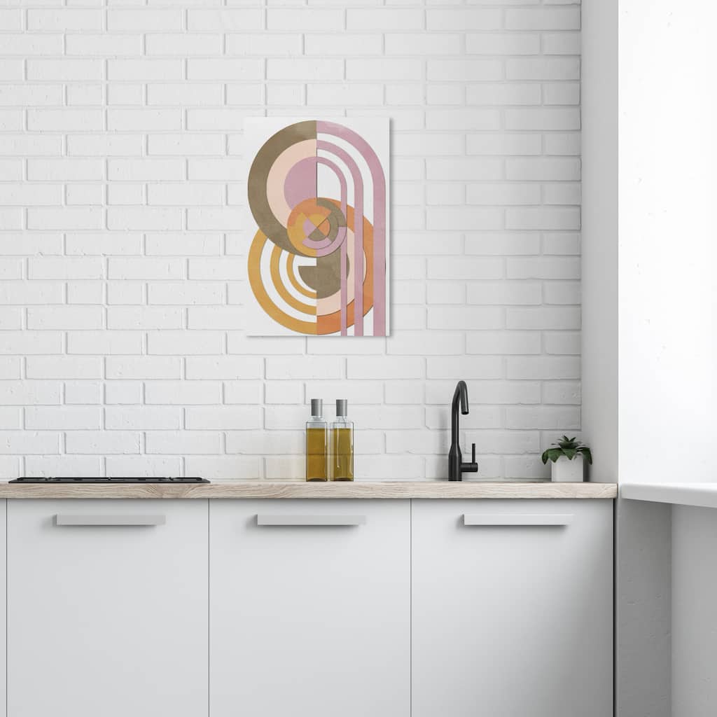Wynwood Studio Canvas Abstract Gear of Infinite Pink and Light Pink Modern & Contemporary Wall Art Canvas Print
