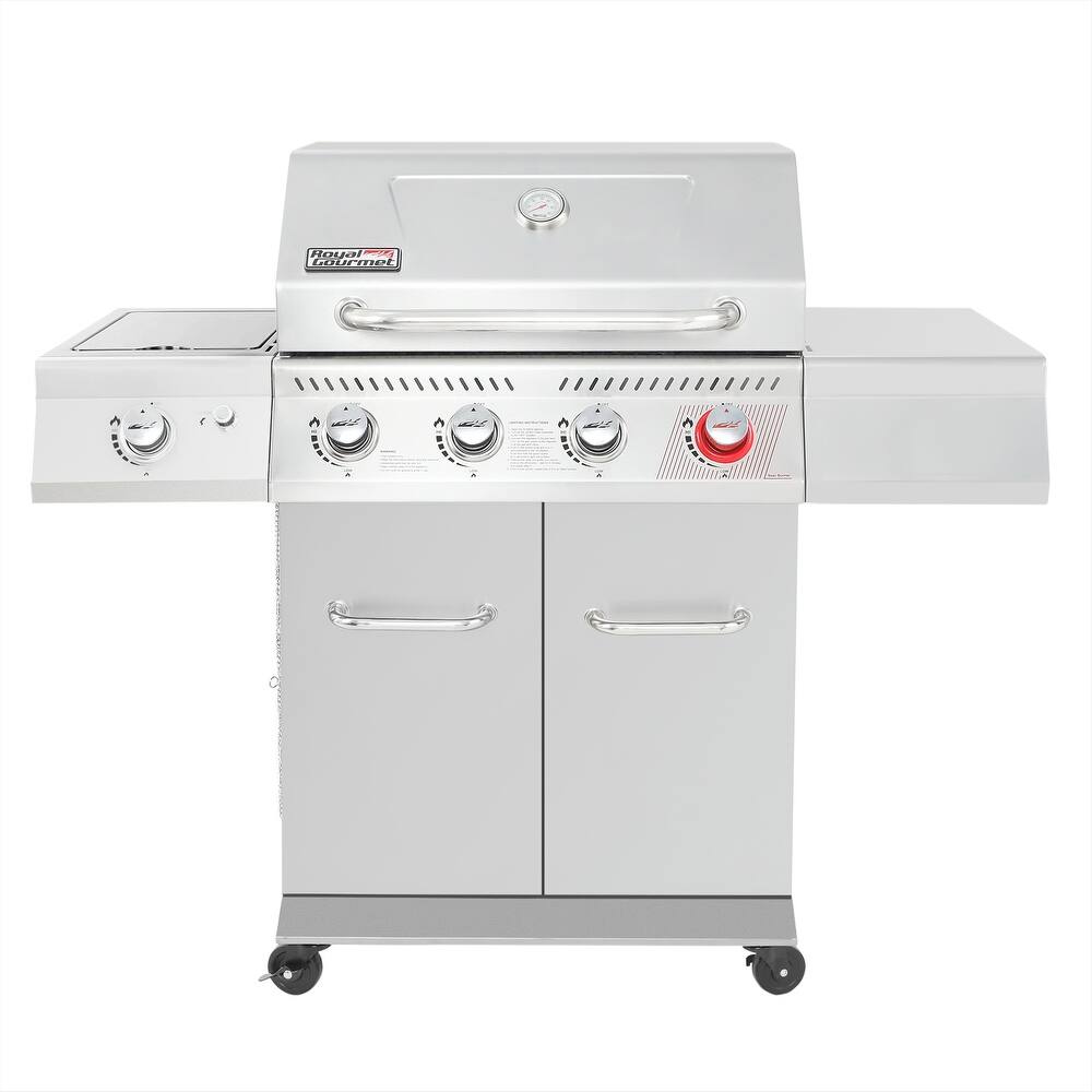 Royal Gourmet GA4402S 4-Burner BBQ Cabinet Style Gas Grill, Silver