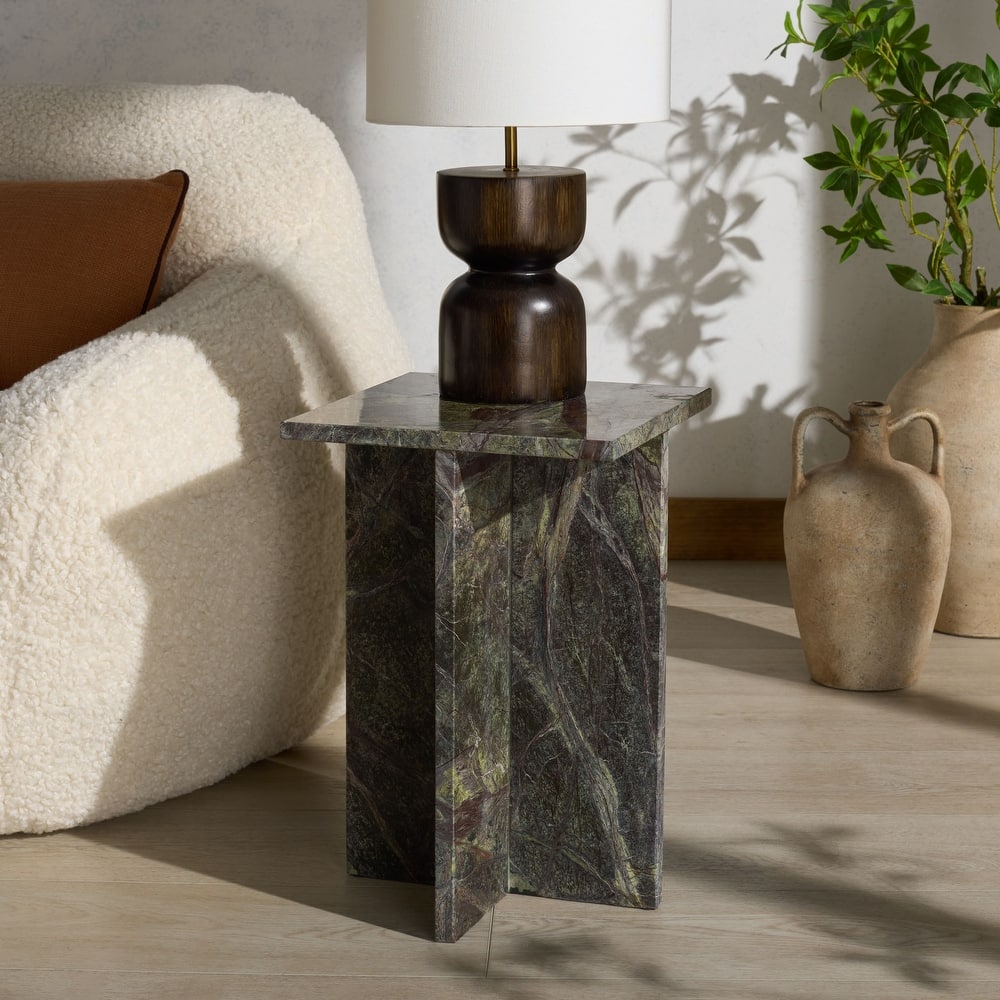 SAFAVIEH Couture Adriano 12-inch Marble Accent Table - 12"W x 12"D x 18"H