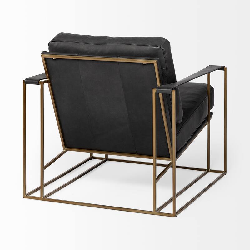 Watson Leather or Fabric Wrap Gold Metal Frame Accent Chair