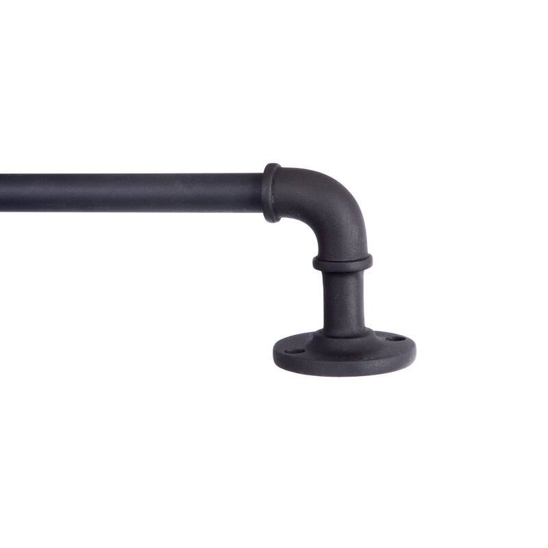 Kenney Adler 5/8" Indoor/Outdoor Rust-Resistant Wrap Around Curtain Rod - 48-84" - Black