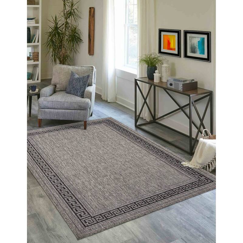 ECARPETGALLERY Machine Woven Versach Grey Area Rug